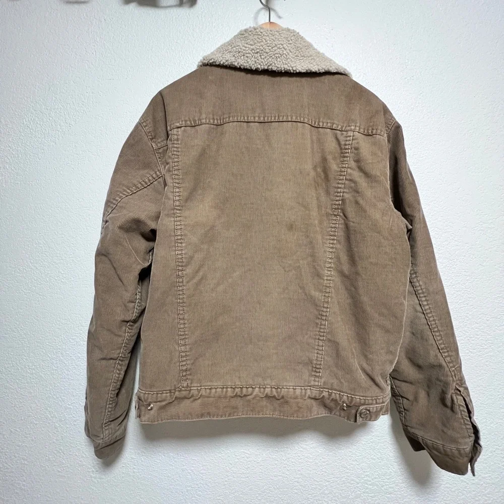 Levi's 70520 Corduroy Sherpa Trucker Jacket  Retro Workwear Western Brown Size M - Picture 13 of 13
